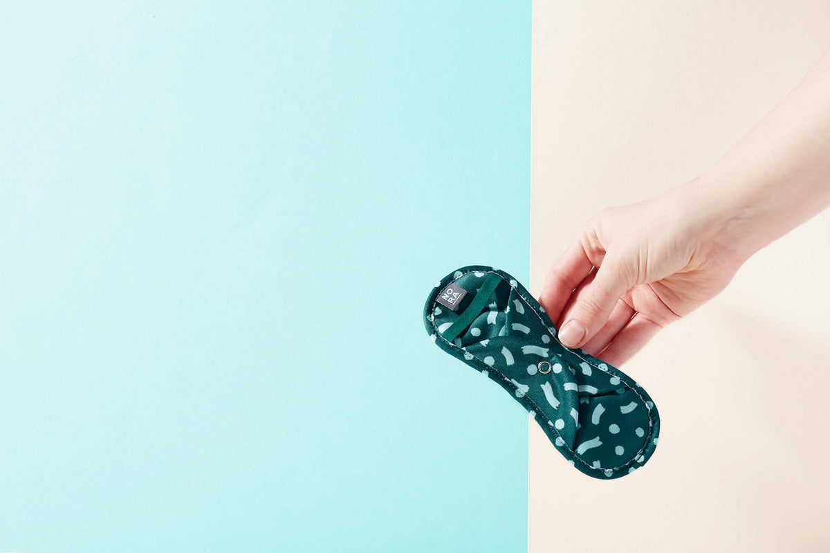 NORA reusable liner, celeste green, panty liner